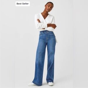 Spanx Seamed Front, Wide Leg Jeans Medium